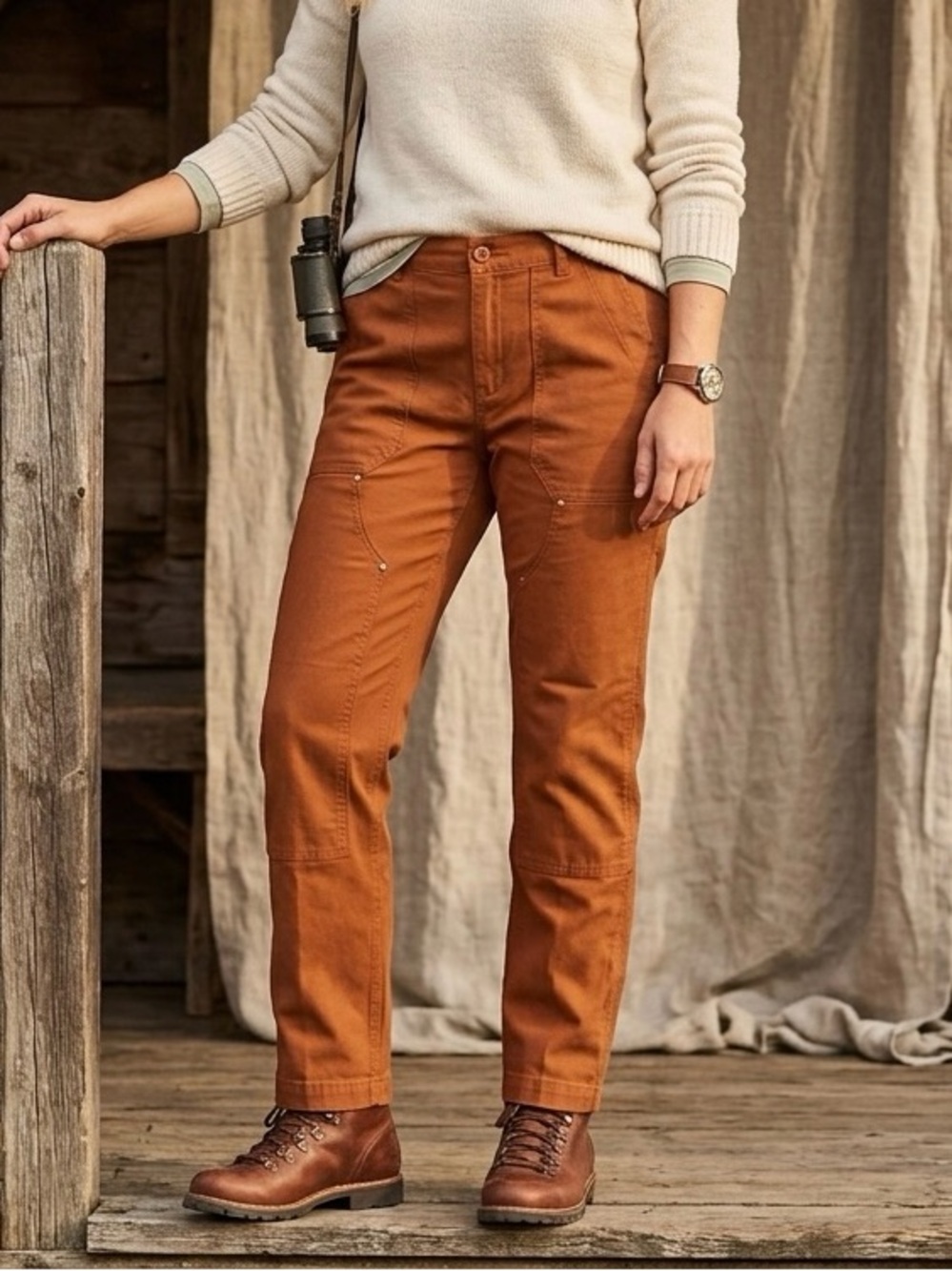 Duluth Trading Co Heirloom Gardening Pants Burnt Orange Double Front 16x31 NWOT